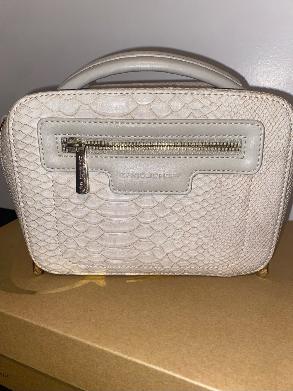 David Jones Cream Snake skin Mini Bag